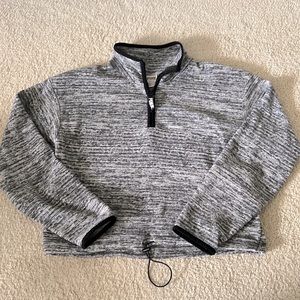 Victoria’s Secret Pink Marled Gray Half Zip Fleece Sz L